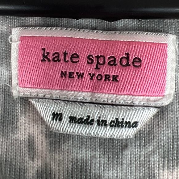 Kate Spade Sleep Shirt Long Sleeve Leopard Grey Pink Print Soft Cozy Comfort M - Picture 8 of 9